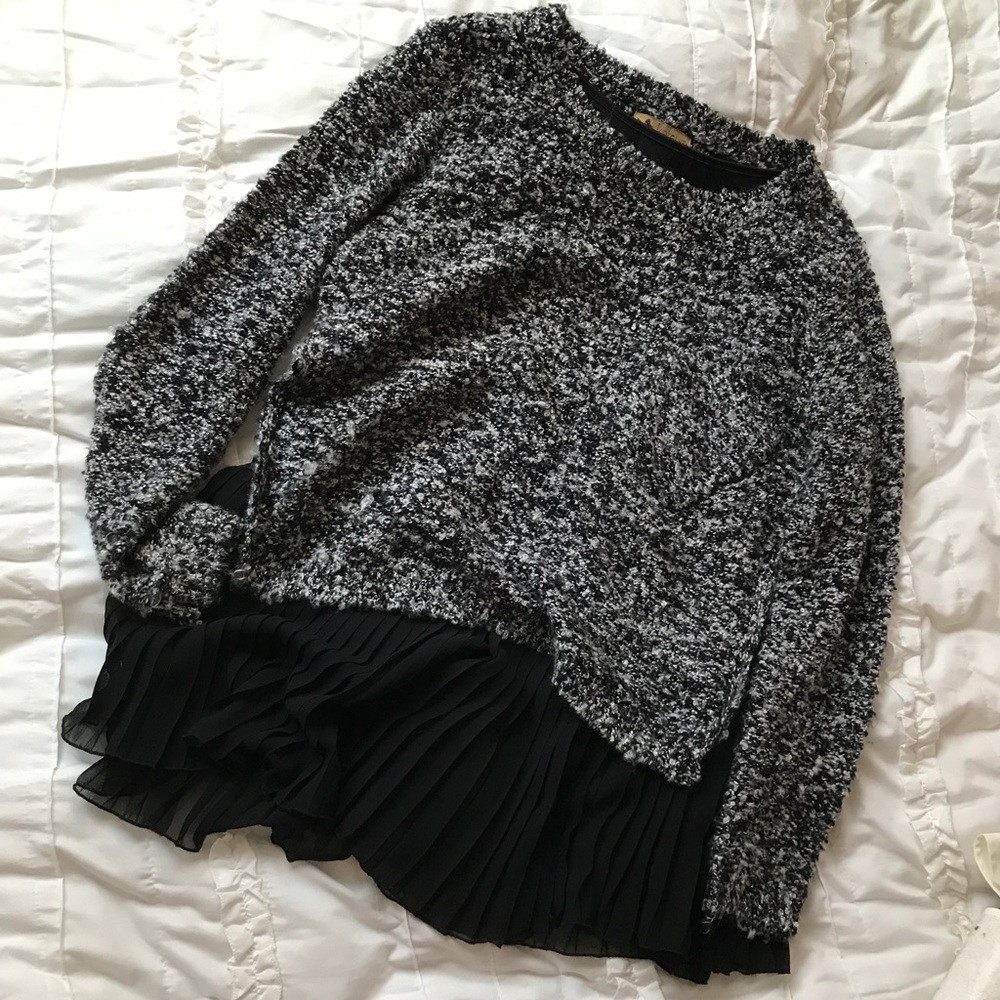Layered wool and silk sweater